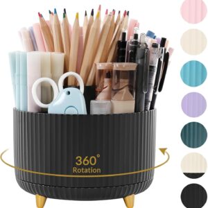 SKYDUE 360 Degree Rotating Desk Organizer, Dual-Purpose Pencil Pen Holder for Desktop,